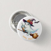 Gruseliges Frohes Halloween Button (Vorne & Hinten)