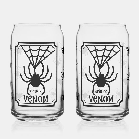 Gruseliges Gothic-Spinnennetz-Trinkglas Dosenglas (Links)