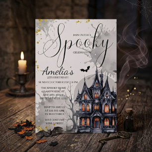 Gruseliges Gothic Spukhaus Halloween Geburtstag Einladung