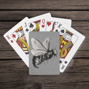Gruseliges gotisches Bienen-Schädel-Flügel-Insekt Spielkarten
