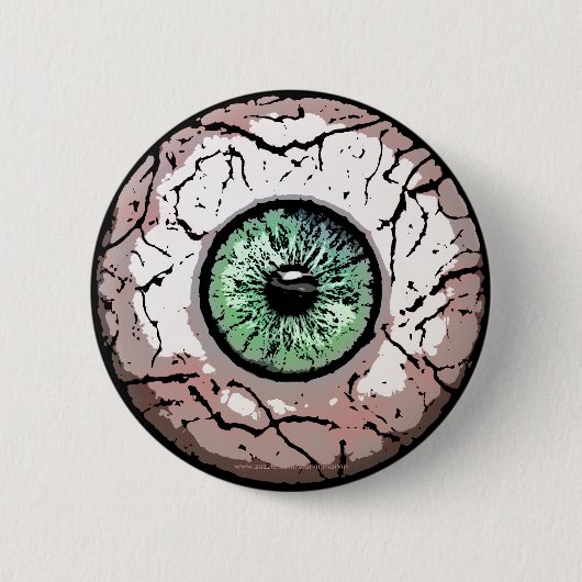 Gruseliges grünes Auge - Knopf Button (Vorderseite)
