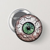 Gruseliges grünes Auge - Knopf Button (Vorne & Hinten)