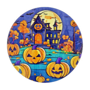 Gruseliges Halloween-Anwesen-Kunstwerk Schneidebrett
