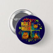Gruseliges Halloween Button (Vorne & Hinten)