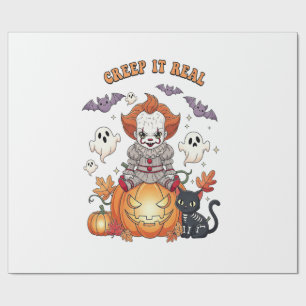 Gruseliges Halloween-Clown Geschenkpapier