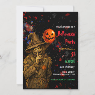 Gruseliges Halloween-Clown-Kostenparty-Einladung  Einladung