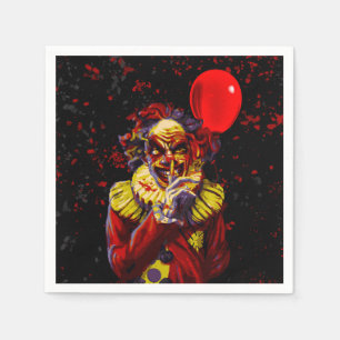 Gruseliges Halloween Clown Kostüm Party Serviette