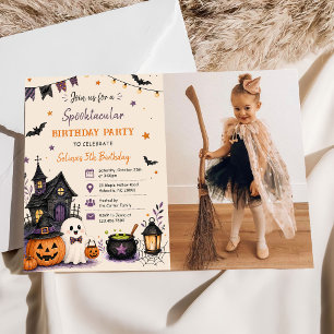 Gruseliges Halloween-Geburtstagsfoto Einladung