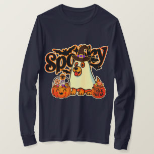 Gruseliges Halloween-Geist-Kürbis-Langarmshirt f T-Shirt