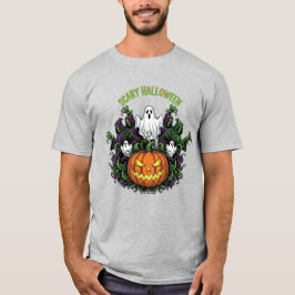 Gruseliges Halloween-Geist- & Sensenmann-T-Shirt T-Shirt