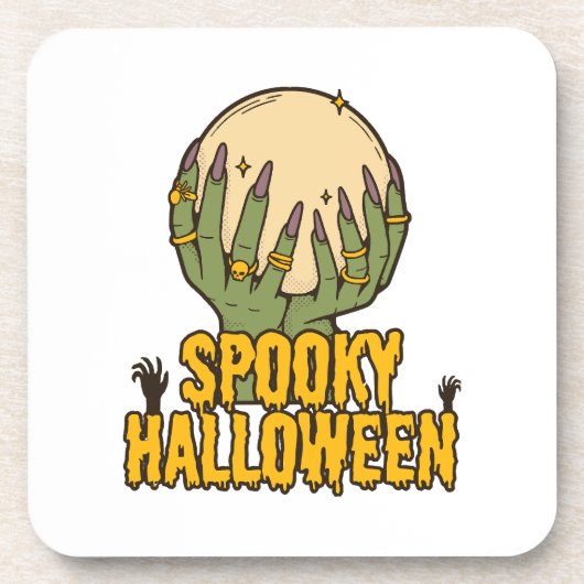 gruseliges Halloween Getränkeuntersetzer (Vorderseite)