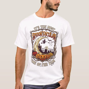 Gruseliges Halloween-Halbmond-Spookhaus T-Shirt