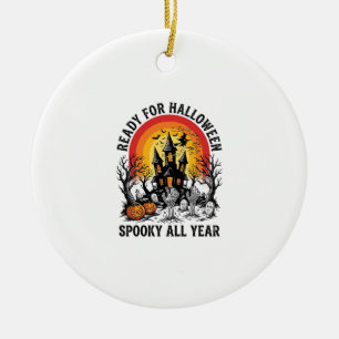 Gruseliges Halloween-Haus Vintage-Schreckliches Be Keramik Ornament