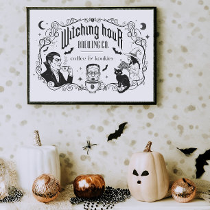Gruseliges Halloween-Kaffee-Unternehmens-Küchen-Ku Poster