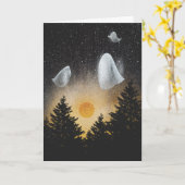 Gruseliges Halloween Karte (Gelbe Blume)