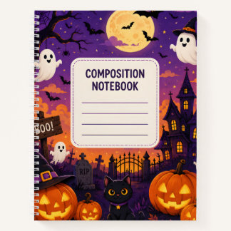 Gruseliges Halloween-Kompositionsheft Notizblock