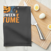 Gruseliges Halloween-Kostenüm Kürbis-Hexen-Design Geschirrtuch (Viertel Falte)