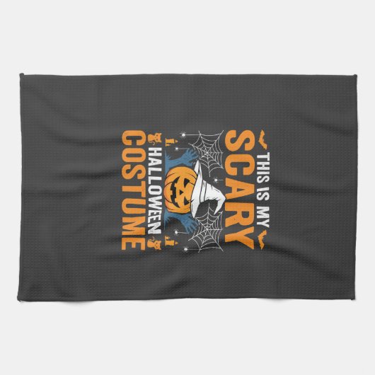 Gruseliges Halloween-Kostenüm Kürbis-Hexen-Design Geschirrtuch (Horizontal)