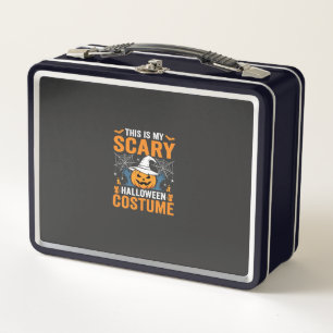 Gruseliges Halloween-Kostenüm Kürbis-Hexen-Design Metall Brotdose