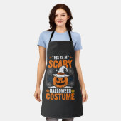 Gruseliges Halloween-Kostenüm Kürbis-Hexenhut-Desi Schürze (Getragen)