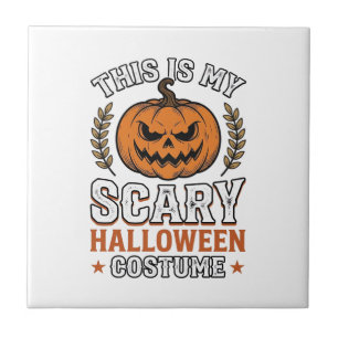 Gruseliges Halloween-Kostenüm Kürbis Vintage Vekto Fliese