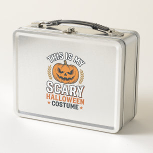 Gruseliges Halloween-Kostenüm Kürbis Vintage Vekto Metall Brotdose