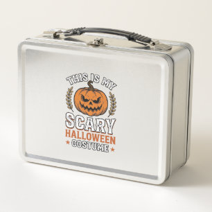 Gruseliges Halloween-Kostenüm Kürbis Vintage Vekto Metall Brotdose