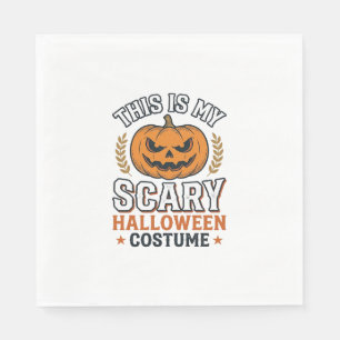 Gruseliges Halloween-Kostenüm Kürbis Vintage Vekto Serviette