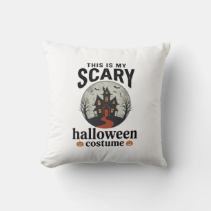 Gruseliges Halloween-Kostenüm Spukhaus Vektor-Desi Kissen