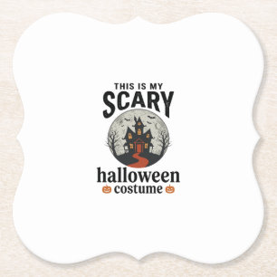 Gruseliges Halloween-Kostenüm Spukhaus Vektor-Desi Untersetzer