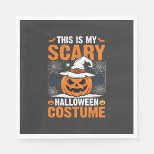 Gruseliges Halloween-Kostüm Kürbis-Hexenhut-Design Serviette