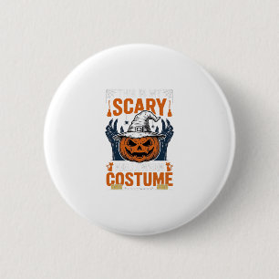 Gruseliges Halloween-Kostüm Kürbis Hexenhut Shirt_ Button
