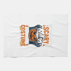 Gruseliges Halloween-Kostüm Kürbis Hexenhut Shirt_ Geschirrtuch