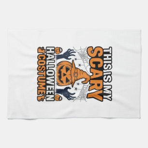 Gruseliges Halloween-Kostüm Kürbis Hexenhut Shirt_ Geschirrtuch
