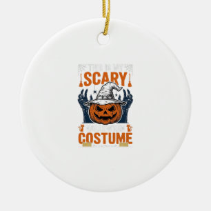 Gruseliges Halloween-Kostüm Kürbis Hexenhut Shirt_ Keramik Ornament