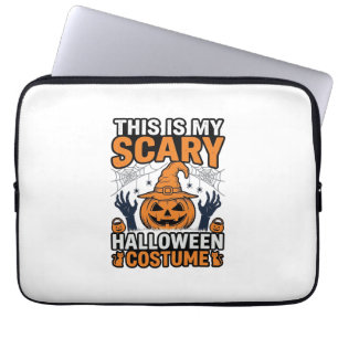 Gruseliges Halloween-Kostüm Kürbis Hexenhut Shirt_ Laptopschutzhülle