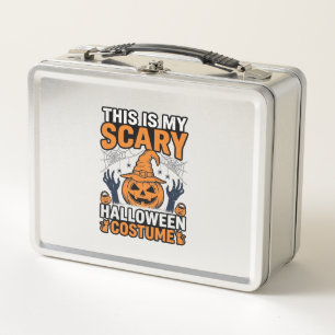 Gruseliges Halloween-Kostüm Kürbis Hexenhut Shirt_ Metall Brotdose
