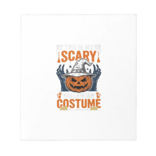 Gruseliges Halloween-Kostüm Kürbis Hexenhut Shirt_ Notizblock