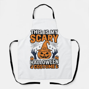 Gruseliges Halloween-Kostüm Kürbis Hexenhut Shirt_ Schürze