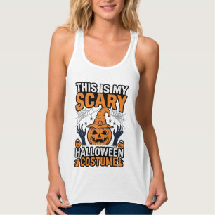Gruseliges Halloween-Kostüm Kürbis Hexenhut Shirt_ Tank Top