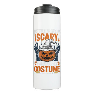 Gruseliges Halloween-Kostüm Kürbis Hexenhut Shirt_ Thermosbecher