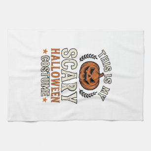 Gruseliges Halloween-Kostüm-Kürbis-Vintage-Shirt-D Geschirrtuch