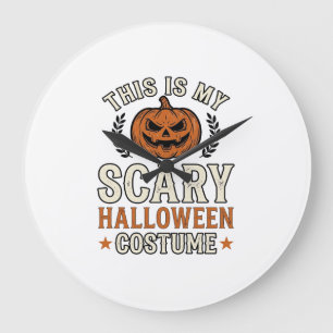 Gruseliges Halloween-Kostüm-Kürbis-Vintage-Shirt-D Große Wanduhr