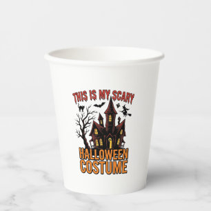 Gruseliges Halloween-Kostüm Spukhaus Vintage-Shirt Pappbecher