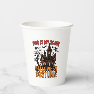Gruseliges Halloween-Kostüm Spukhaus Vintage-Shirt Pappbecher