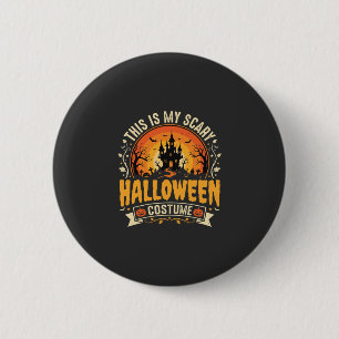 Gruseliges Halloween-Kostüm-Vektordesign Button