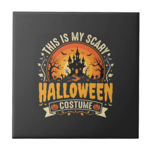 Gruseliges Halloween-Kostüm-Vektordesign Fliese