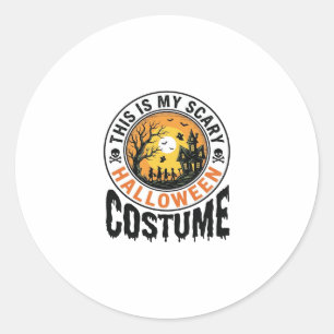 Gruseliges Halloween-Kostüm Vintage Gravur Shirt D Runder Aufkleber