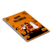 Gruseliges Halloween – Kürbis, Geist & Notizblock (Rechte Seite)
