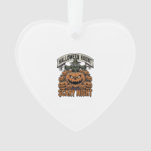 Gruseliges Halloween-Kürbis Vintage-Gravur-Shirt A Ornament